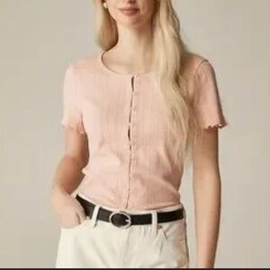 J. Crew Pointelle Cardigan Top Size M